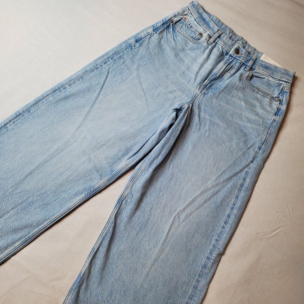 American Eagle Women Size 10 NWT Strigid Baggy Straight Curvy Hi-Rise Jean Blue